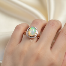 Load image into Gallery viewer, Vintage Style Natural Opal Jewellery Set, Sterling Silver

