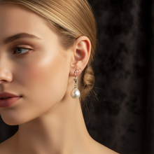 Load image into Gallery viewer, Edison Baroque Pearl Antique Hook Earrings, Sterling Silver
