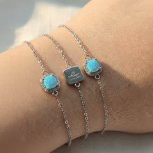 Load image into Gallery viewer, Created Blue Opal Bracelet, Sterling Silver
