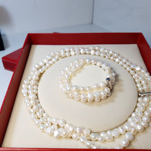 Load image into Gallery viewer, Tree Row Freshwater Pearl Necklace Set, Sterling Silver
