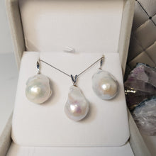 Load image into Gallery viewer, Extra large Baroque pearl set, sterling silver
