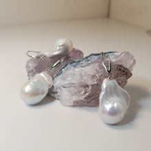 Load image into Gallery viewer, Extra large Baroque pearl set, sterling silver

