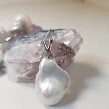 Load image into Gallery viewer, Extra large Baroque pearl set, sterling silver
