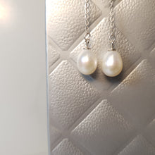Load image into Gallery viewer, Freshwater Drop Pearl Earrings, sterling silver
