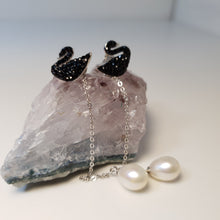 Load image into Gallery viewer, Freshwater Drop Pearl Earrings, sterling silver
