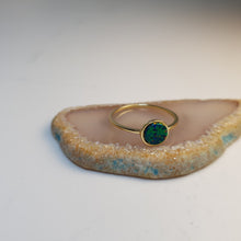 Load image into Gallery viewer, Round Created Opal Ring, Sterling Silver
