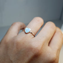 Load image into Gallery viewer, Heart Shape White Created Opal, Sterling Silver
