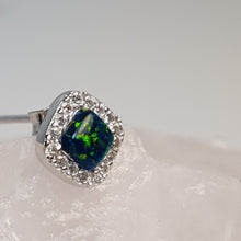Load image into Gallery viewer, Lab Created Opal Stud Earrings, Sterling Silver
