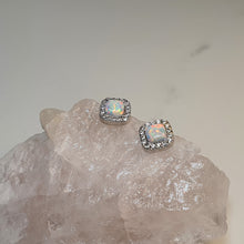 Load image into Gallery viewer, Lab Created Opal Stud Earrings, Sterling Silver

