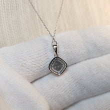 Load image into Gallery viewer, Created Diamond Opal Necklace , Sterling Silver
