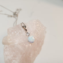 Load image into Gallery viewer, White Created Opal Pendant+ Chain, Sterling Silver
