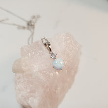 Load image into Gallery viewer, White Created Opal Pendant+ Chain, Sterling Silver
