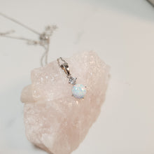 Load image into Gallery viewer, White Created Opal Pendant+ Chain, Sterling Silver
