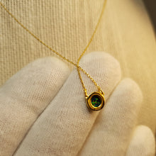 Load image into Gallery viewer, Round Created Opal Necklace, Sterling Silver
