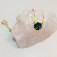 Load image into Gallery viewer, Round Created Opal Necklace, Sterling Silver
