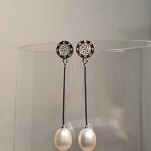 Load image into Gallery viewer, Freshwater Drop Pearl Earrings, Sterling silver
