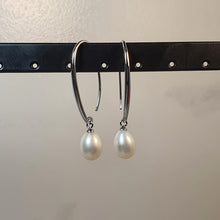 Load image into Gallery viewer, Freshwater Large Drop Pearl Earring, Sterling Silver
