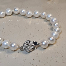 Load image into Gallery viewer, Freshwater Cultured Pearl Floral Bracelet, Sterling Silver

