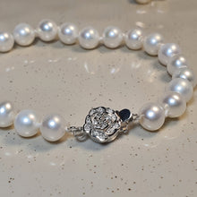 Load image into Gallery viewer, Freshwater Cultured Pearl Floral Bracelet, Sterling Silver
