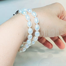 Load image into Gallery viewer, Freshwater Double Strand Pearl Bracelet, Sterling Silver

