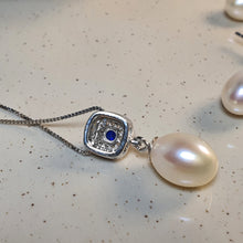 Load image into Gallery viewer, Freshwater Drop Pearl Necklace &amp; Earrings Set, Sterling Silver
