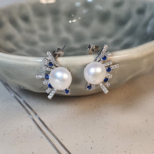 Load image into Gallery viewer, Freshwater Button Pearl Set, Sterling Silver
