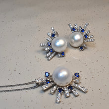 Load image into Gallery viewer, Freshwater Button Pearl Set, Sterling Silver
