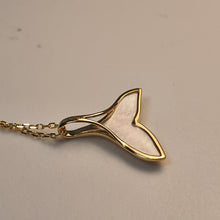 Load image into Gallery viewer, Akoya Pearl &amp; Whale Tail Pendant + Chain, 18K Yellow Gold
