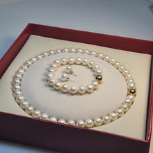 Load image into Gallery viewer, Freshwater cultured Pearl set, 14K Yellow Gold
