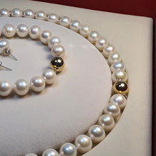 Load image into Gallery viewer, Freshwater cultured Pearl set, 14K Yellow Gold
