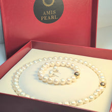 Load image into Gallery viewer, Freshwater cultured Pearl set, 14K Yellow Gold
