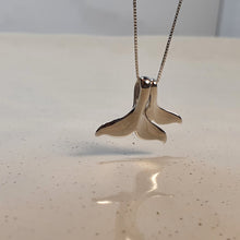 Load image into Gallery viewer, Whale Tail Pendant and Chain, Sterling Silver

