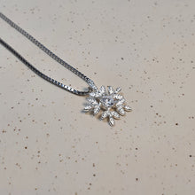 Load image into Gallery viewer, Crystal Ice Flower Pendant, Sterling Silver
