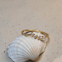 Load image into Gallery viewer, Freshwater &amp; Crystal Golden Ring, Sterling Silver
