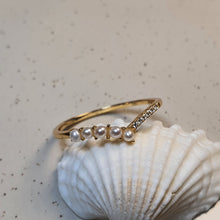 Load image into Gallery viewer, Freshwater &amp; Crystal Golden Ring, Sterling Silver
