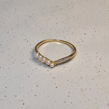 Load image into Gallery viewer, Freshwater &amp; Crystal Golden Ring, Sterling Silver
