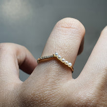 Load image into Gallery viewer, Freshwater &amp; Crystal Golden Ring, Sterling Silver
