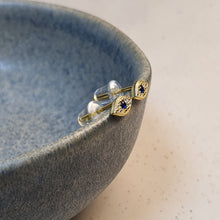 Load image into Gallery viewer, Evil Eye Stud Earrings, Sterling Silver
