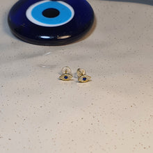 Load image into Gallery viewer, Evil Eye Stud Earrings, Sterling Silver
