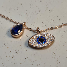 Load image into Gallery viewer, Evil Eye Pendant Necklace,
Sterling Silver
