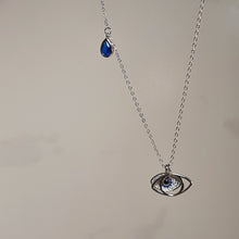Load image into Gallery viewer, Evil Eye necklace, Sterling Silver
