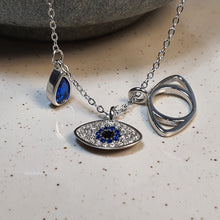 Load image into Gallery viewer, Evil Eye necklace, Sterling Silver
