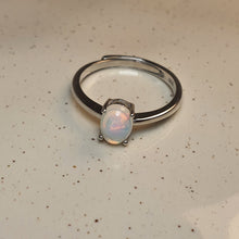Load image into Gallery viewer, Natural Light Opal Ring, Sterling Silver
