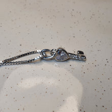 Load image into Gallery viewer, Crystal Key Pendant &amp; Chain, Sterling Silver
