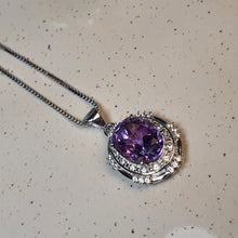 Load image into Gallery viewer, Amethyst Gemstones Necklace, Sterling Silver, Amispearl

