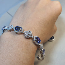 Load image into Gallery viewer, Natural Tanzanite Bracelet, Sterling Silver
