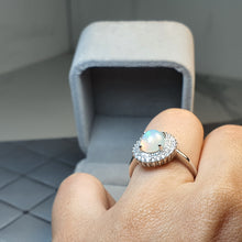Load image into Gallery viewer, Natural Large Oval Opal Ring, Sterling Silver
