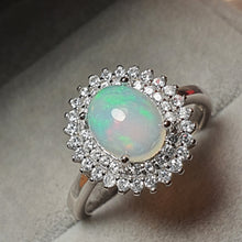 Load image into Gallery viewer, Natural Large Oval Opal Ring, Sterling Silver
