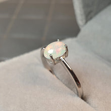 Load image into Gallery viewer, Natural Light Opal Ring, Sterling Silver
