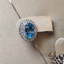 Load image into Gallery viewer, Natural Blue Topaz Gemstone Jewellery Set, Sterling Silver
